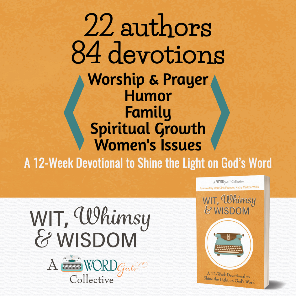 Wit, Whimsy & Wisdom is a 12-week devotional containing 84 devotions written by 22 authors