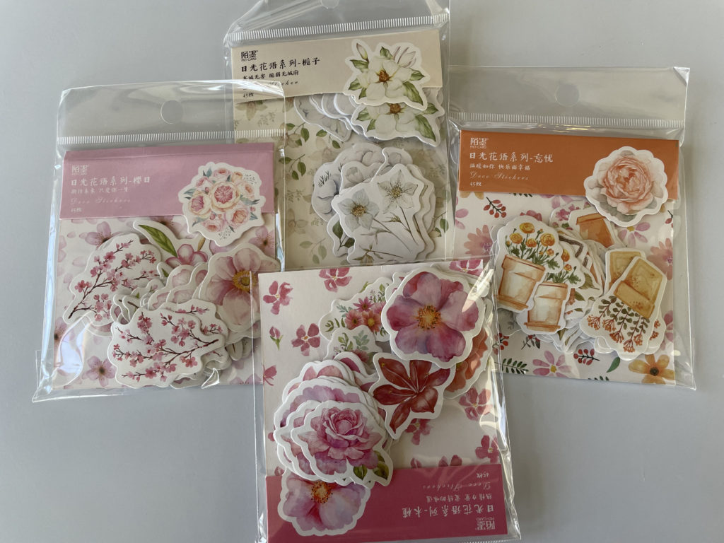 packaged stickers in a variety of colors
